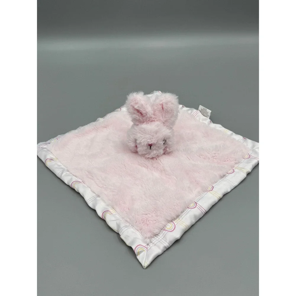 Parents Choice Pink Bunny Security Blanket Rainbow Lovey